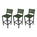 Ver imagem 1 de Kit 3 Banquetas Bistrô Balcão Elegante em Aluminio e Corda Naútica Verde Musgo - França