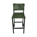 Ver imagem 2 de Kit 3 Banquetas Bistrô Balcão Elegante em Aluminio e Corda Naútica Verde Musgo - França