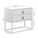 Ver imagem 3 de Mesa de Cabeceira Unic 60 2 Gavetas C/puxador Couro Pés de Ferro Cor:preto