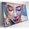 Quadro Pintura Rosto Feminino Medidas 90x60 Cm Impressão Adesivo Fotográfico - 3