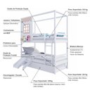 Ver imagem 4 de Treliche Infantil Casinha Reta com Grade Removível e Escorregador Madeira Maciça Branco/ Rosa