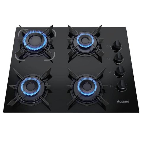 Cooktop Itatiaia Electra 4 Bocas com Mesa de Vidro Temperado e Acendimento Superautomático Preto