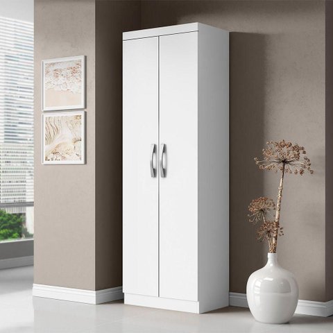 Armário Multiuso 170cm Lavanderia 2 Portas Folly Branco Texturizado A09 - D'Rossi