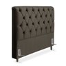 Cabeceira de Cama Box Casal 138 Cm Marselha Larhome Suede Veludo Marrom Escuro - 3