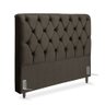 Cabeceira de Cama Box Casal 138 Cm Marselha Larhome Suede Veludo Marrom Escuro - 1