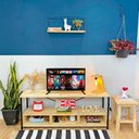 Ver imagem 5 de Rack de TV Industrial de Ferro e Madeira Style Square 3 Nichos Uno Natural e Preto