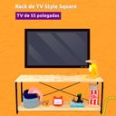 Ver imagem 3 de Rack de TV Industrial de Ferro e Madeira Style Square 3 Nichos Uno Natural e Preto