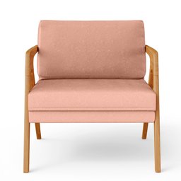 Kit 4 Poltronas Decorativas para Sala Estar Pietra Estrutura de Madeira L02 Linho Rosê - Lyam - 6