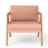 Kit 4 Poltronas Decorativas para Sala Estar Pietra Estrutura de Madeira L02 Linho Rosê - Lyam - 6