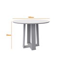 Ver imagem 2 de Mesa De Jantar Tampo Vidro Lara 100 Cm Off White Base Ypê