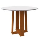 Ver imagem 1 de Mesa De Jantar Tampo Vidro Lara 100 Cm Off White Base Ypê