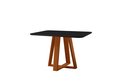 Ver imagem 2 de Conjunto Sala de Jantar Mesa Floripa Madeira Maciça 90x90cm Tampo Quadrado Vidro Preto com 4 Cadeira