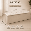 Ver imagem 3 de Recamier Bau Estofado Casal King Padrão Anita 195 cm Veludo