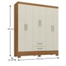 Guarda-roupa Casal 6 Portas 2 Gavetas Natal Cinamomo/off White - Rodial - 3