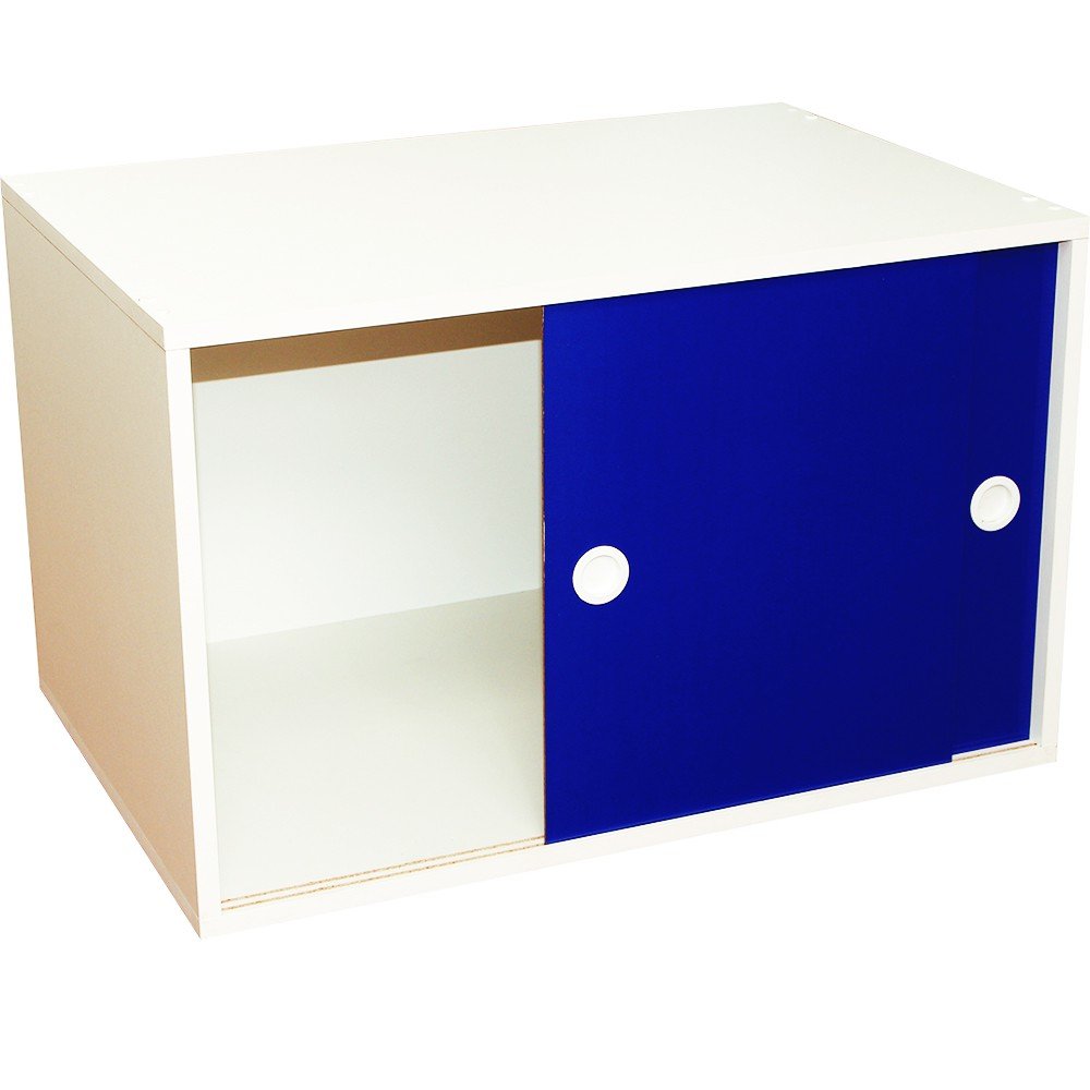 Armário Portas de Correr Young 74 Branco com Porta Azul Evolukit - 2