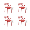 Ver imagem 3 de Kit 4 Cadeiras Poltrona Plástico Bistrô Varanda Allegra Rivatti