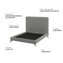 Ver imagem 3 de Cama Casal Pés Ferro Nami com Cabeceira Parise Linho Cinza Escuro - Nexta Casa