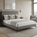 Ver imagem 2 de Cama Casal Pés Ferro Nami com Cabeceira Parise Linho Cinza Escuro - Nexta Casa