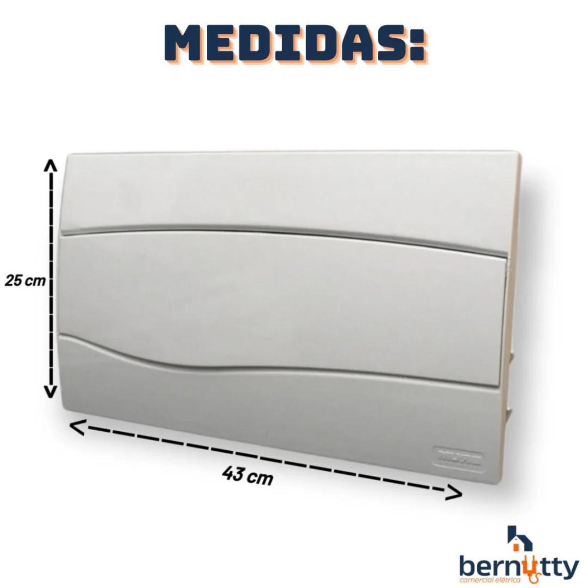 Quadro Distribuição Brum 18 Disjuntores Din Embutir Slim Antichamas Branco - 3