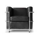 Ver imagem 6 de Conjunto Sofá 3 Lugares e 2 Poltronas Le Corbusier em Couro Sintético Preto