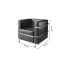 Ver imagem 4 de Conjunto Sofá 3 Lugares e 2 Poltronas Le Corbusier em Couro Sintético Preto