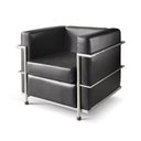 Ver imagem 5 de Conjunto Sofá 3 Lugares e 2 Poltronas Le Corbusier em Couro Sintético Preto