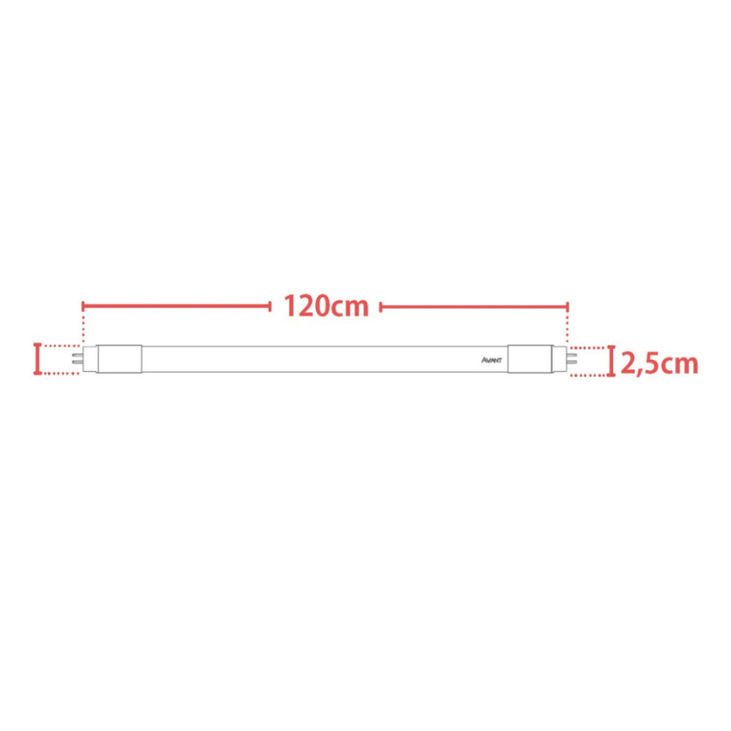 Kit 10 Lâmpadas Led Tubular 18w 120cm T8 6500k Avant - 4