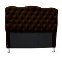 Ver imagem 1 de Cabeceira Agnes para Cama Box Casal Padrão 1.38 - Suede - Sv Decor:marrom