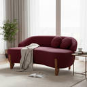 Ver imagem 2 de Namoradeira Sofá Feijão Moscou 130cm Orgânica Suede Marsala