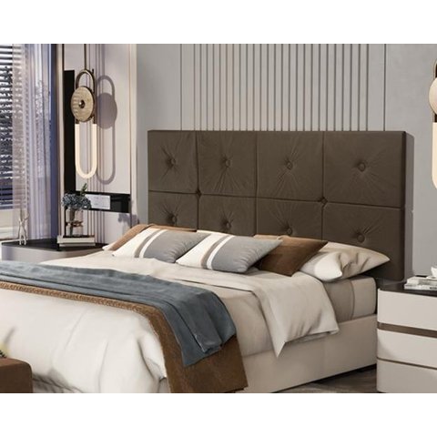 Painel Cama Box Botão Casal 1,40 Elegance Cor Marrom Comprar