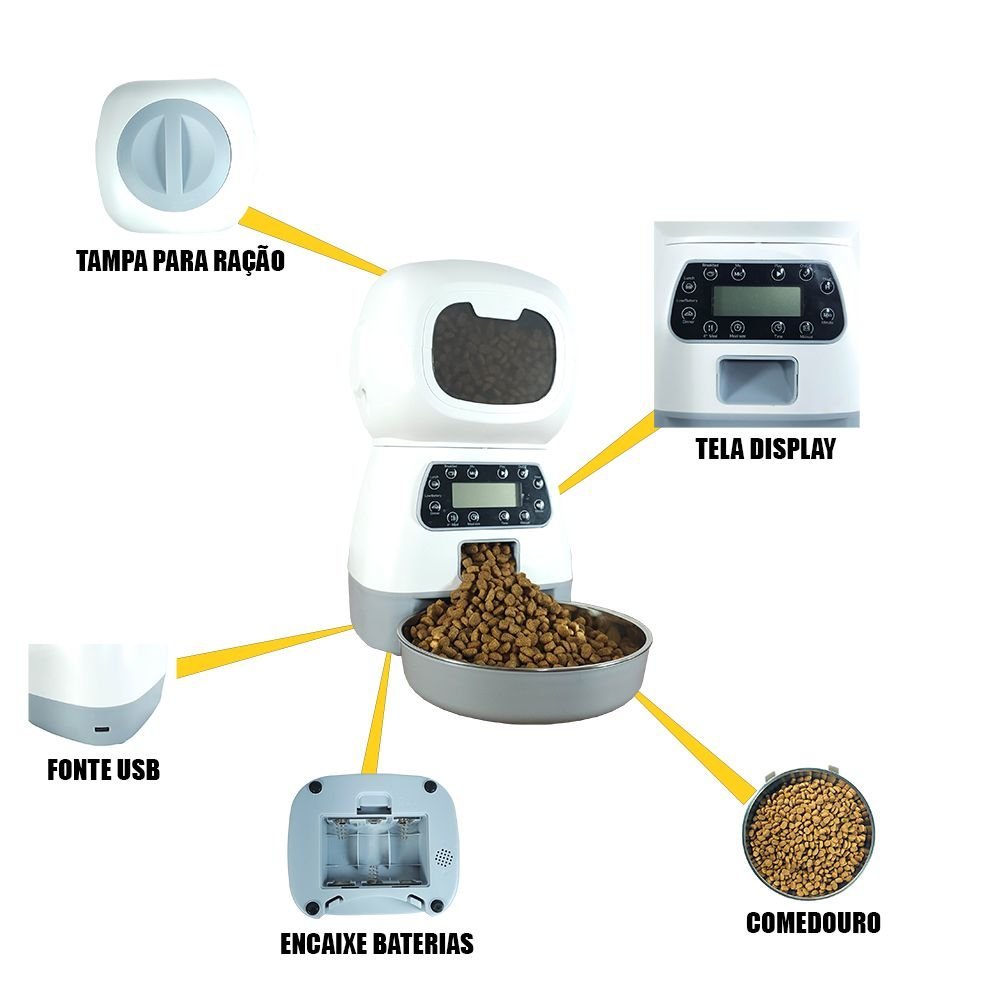 Alimentador Comedouro Automatico para Gatos e Cachorros - 9