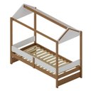Ver imagem 6 de Cama Casinha Solteiro Reversível Aria Casatema MadeiraOriginals Marrom/Nogueira/Branco
