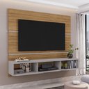 Ver imagem 2 de Painel para TV Âmbar 160cm MDF Ripado Cinamomo e Off White Bechara