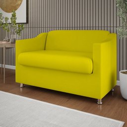 Namoradeira Tilla Sala de Estar Tecido Suede – Balaqui Decor Cor:Amarelo - 2
