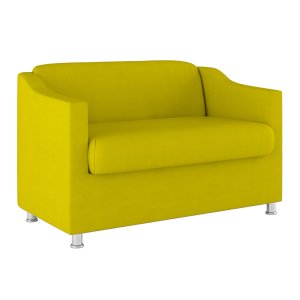 Namoradeira Tilla Sala de Estar Tecido Suede – Balaqui Decor Cor:Amarelo