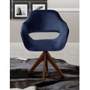 Ver imagem 1 de Poltrona Decorativa Zara Pé Giratório de Madeira Sala Recepção