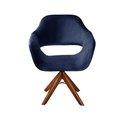 Ver imagem 2 de Poltrona Decorativa Zara Pé Giratório de Madeira Sala Recepção