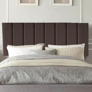 Painel Estofada Carla 195cm King Size Para Cama Box Quarto Corino Marrom - Gat Magazine