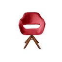 Ver imagem 2 de Poltrona Decorativa Zara Pé Giratório de Madeira Sala Recepção Vermelho