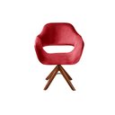 Ver imagem 2 de Poltrona Decorativa Zara Pé Giratório de Madeira Sala Recepção