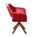 Ver imagem 4 de Poltrona Decorativa Zara Pé Giratório de Madeira Sala Recepção Vermelho