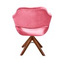 Ver imagem 5 de Poltrona Decorativa Zara Pé Giratório de Madeira Sala Recepção Rosa