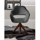 Ver imagem 1 de Poltrona Decorativa Zara Pé Giratório de Madeira Sala Recepção