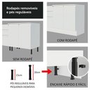 Ver imagem 4 de Balcão Porta-Pano 20 x 60 cm para Cozinhas Madesa Lux, Glamy, Agata (Com Tampo) Branco