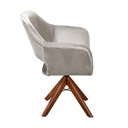 Ver imagem 4 de Poltrona Decorativa Zara Pé Giratório de Madeira Sala Recepção