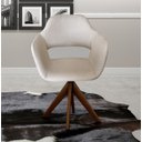 Ver imagem 1 de Poltrona Decorativa Zara Pé Giratório de Madeira Sala Recepção