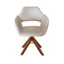 Ver imagem 2 de Poltrona Decorativa Zara Pé Giratório de Madeira Sala Recepção Cinza Capuccino