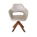 Ver imagem 2 de Poltrona Decorativa Zara Pé Giratório de Madeira Sala Recepção