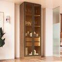 Ver imagem 1 de Cristaleira Armário 2 Portas Reflectas com LED 100% MDF Celeste