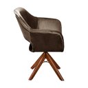 Ver imagem 4 de Poltrona Decorativa Zara Pé Giratório de Madeira Sala Recepção